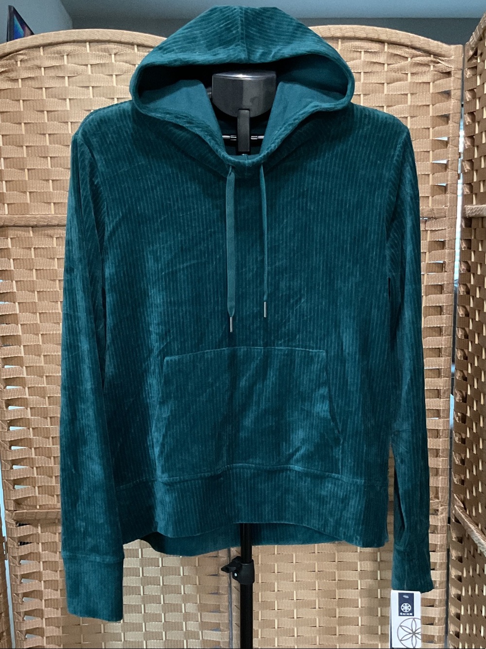 GAIAM Women's Teal Corduroy Hoodie